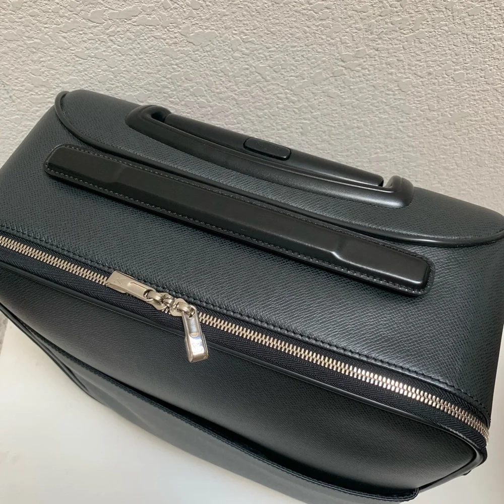 Louis Vuitton black leather pegase 45 luggage suitcase
